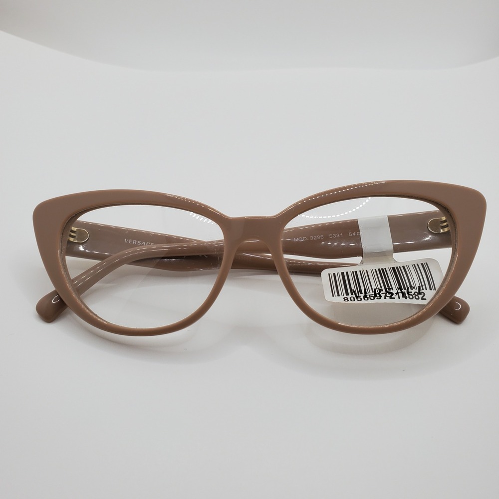 Versace MOD 3286 5331 Beige Taupe Cat Eye Eyeglasses Medusa Logo Italy